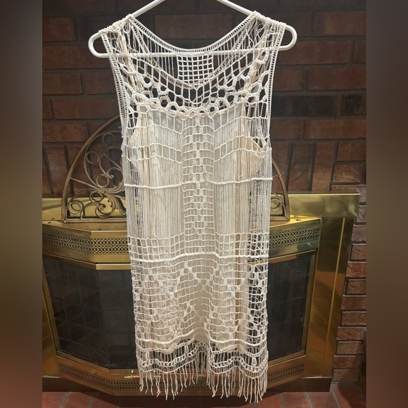 ALTERED STATE CROCHET COASTAL COWGIRL WESTERN FRINGE BOHO CONCERT DRESS SZ S-M - Picture 1 of 7